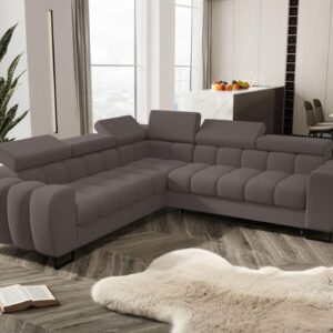 ECKSOFA Bastien Mit Schlaffunktion Textil Fun Möbel Möbel > Sofas & Couches > Wohnlandschaften > Ecksofas Grau