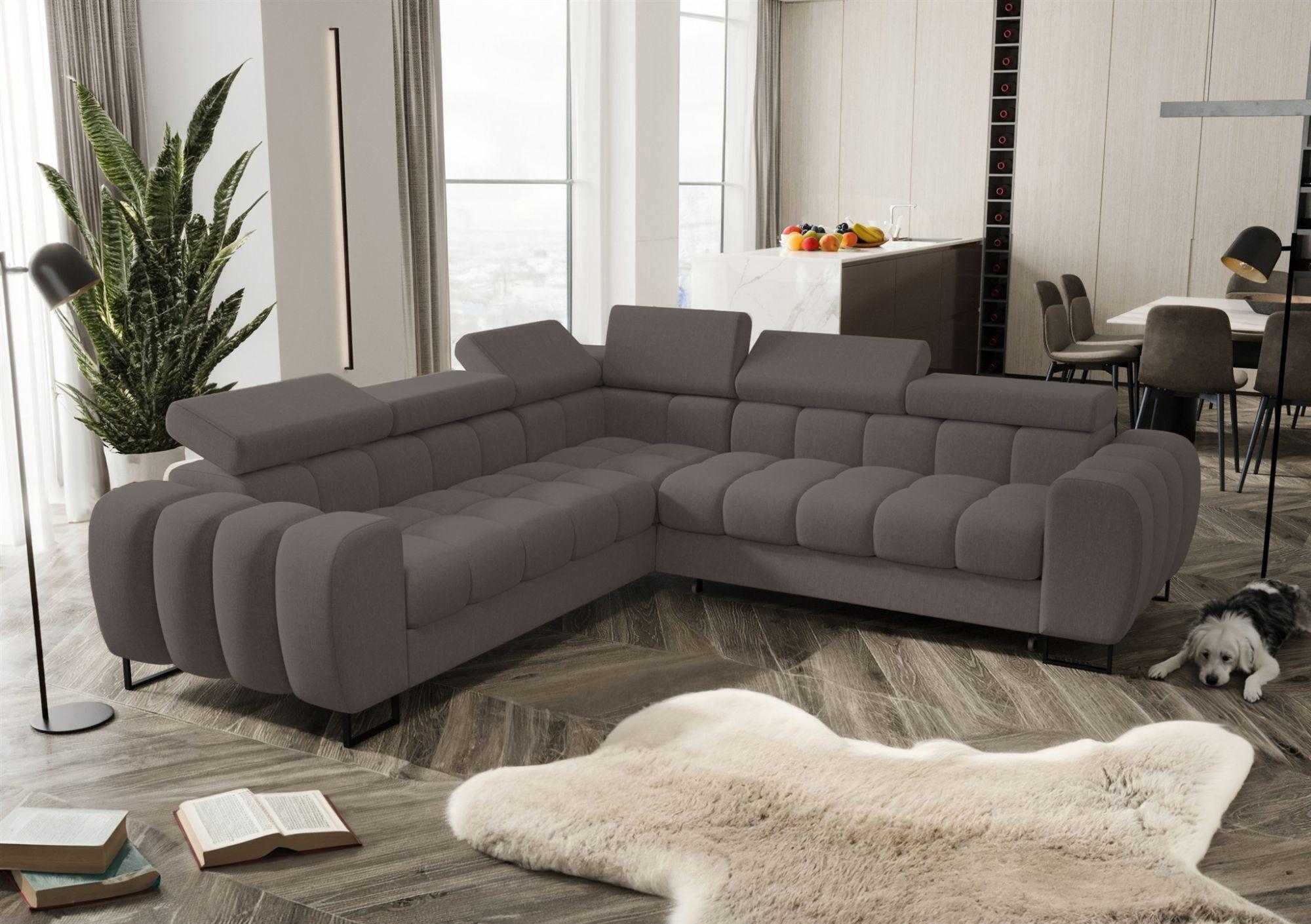 ECKSOFA Bastien Mit Schlaffunktion Textil Fun Möbel Möbel > Sofas & Couches > Wohnlandschaften > Ecksofas Grau
