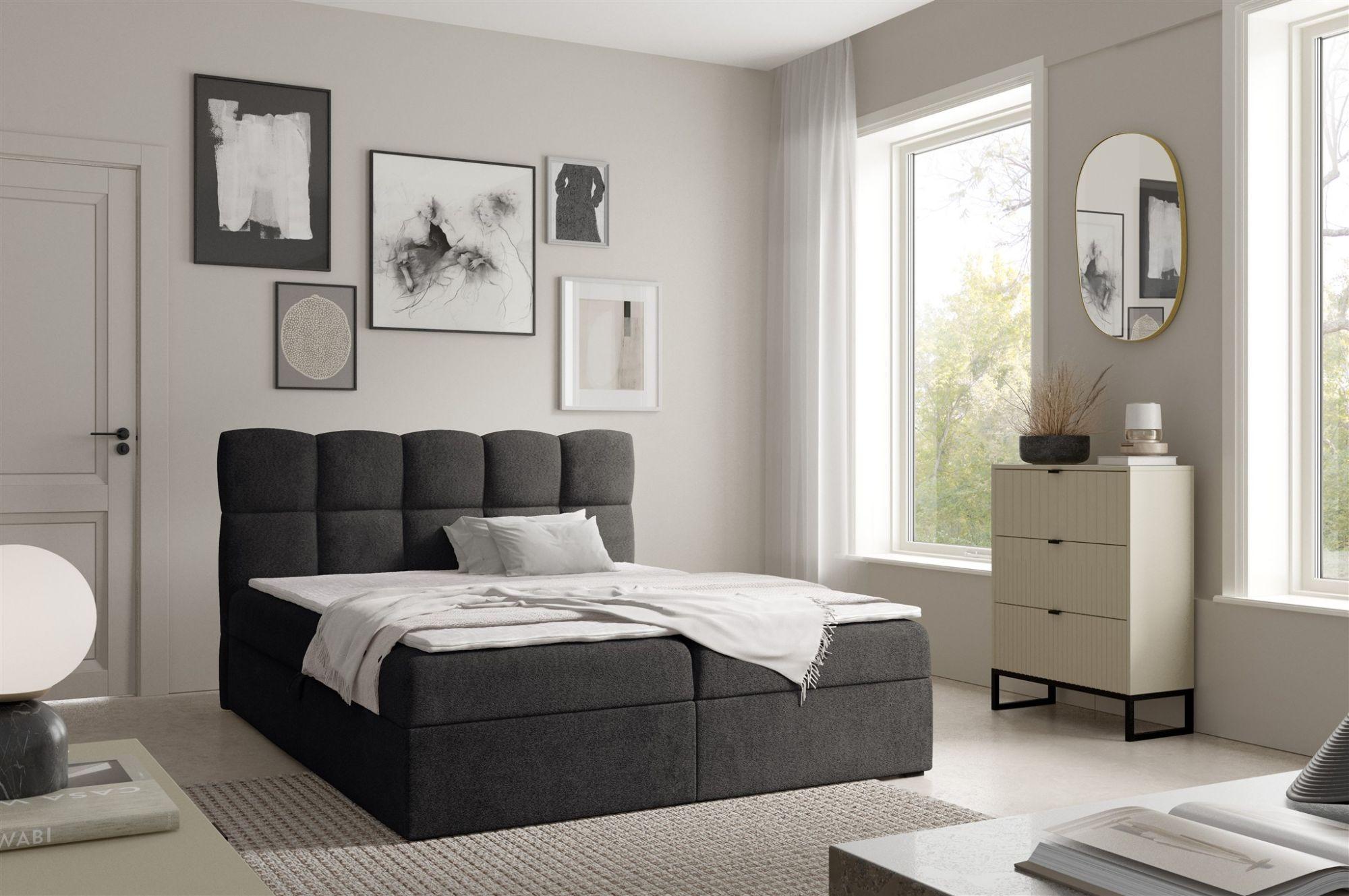 BOXBETT Parozo Premium Textil Fun Möbel Möbel > Betten > Boxspringbetten Schwarz