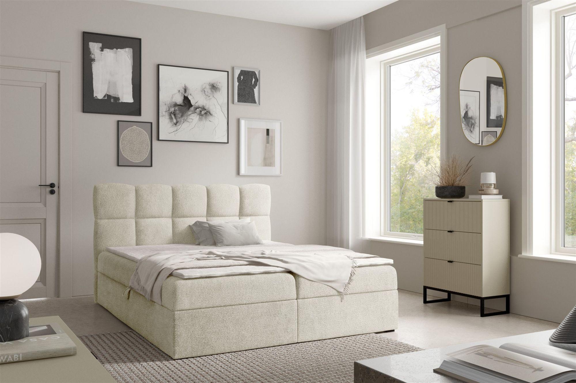 BOXBETT Parozo Premium Textil Fun Möbel Möbel > Betten > Boxspringbetten Weiß