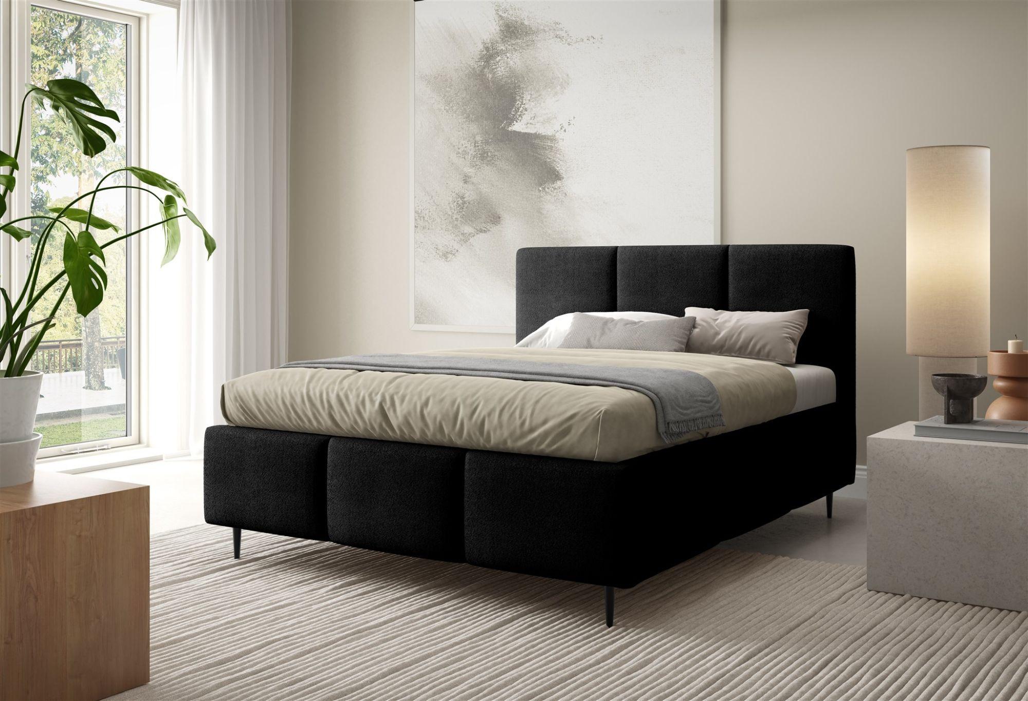 wohnli-moebel-suche-800001549427-1 POLSTERBETT Miami Textil Fun Möbel Möbel > Betten > Polsterbetten Schwarz