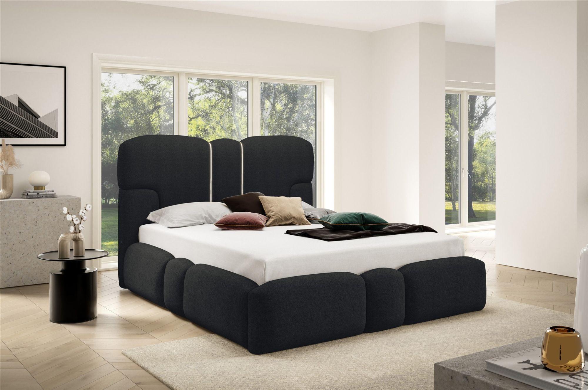 wohnli-moebel-suche-800001549540-1 POLSTERBETT Jordan Komplettset Textil Fun Möbel Möbel > Betten > Polsterbetten Schwarz