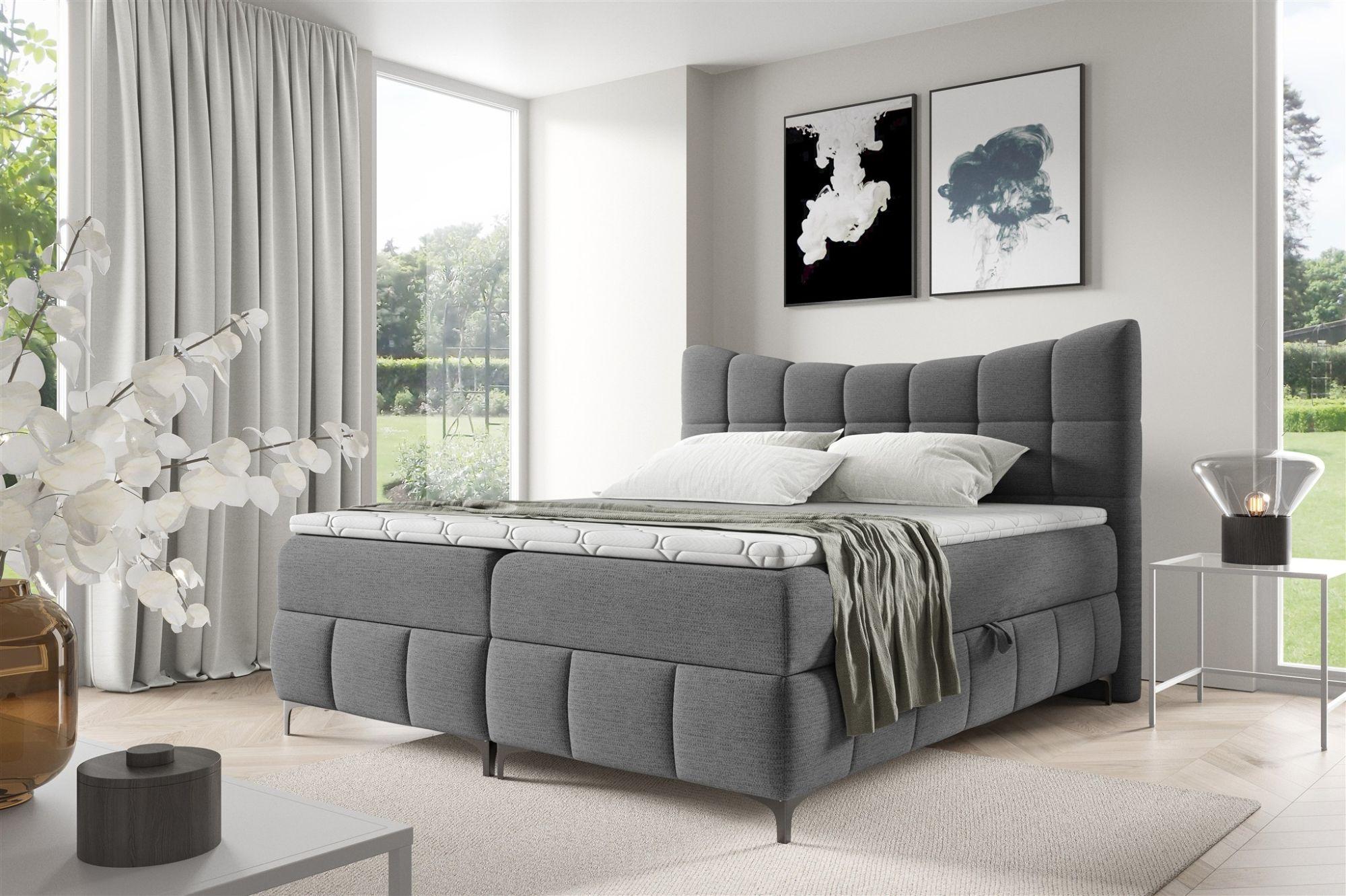 BOXBETT Charles In Freya Textil Fun Möbel Möbel > Betten > Boxspringbetten Anthrazit