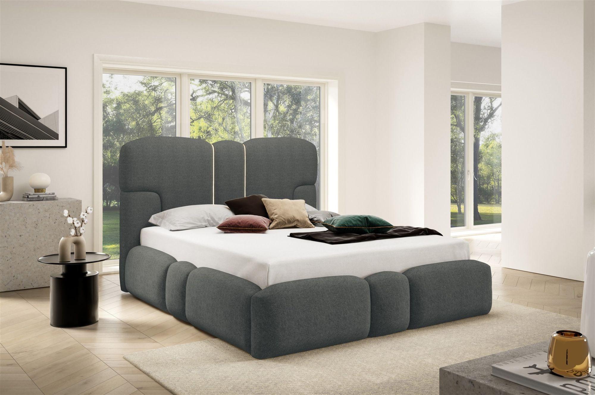 POLSTERBETT Jordan Komplettset Textil Fun Möbel Möbel > Betten > Polsterbetten Grau