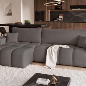 ECKSOFA Anabel Max Mit Schlaffunktion Textil Fun Möbel Möbel > Sofas & Couches > Wohnlandschaften > Ecksofas Grau