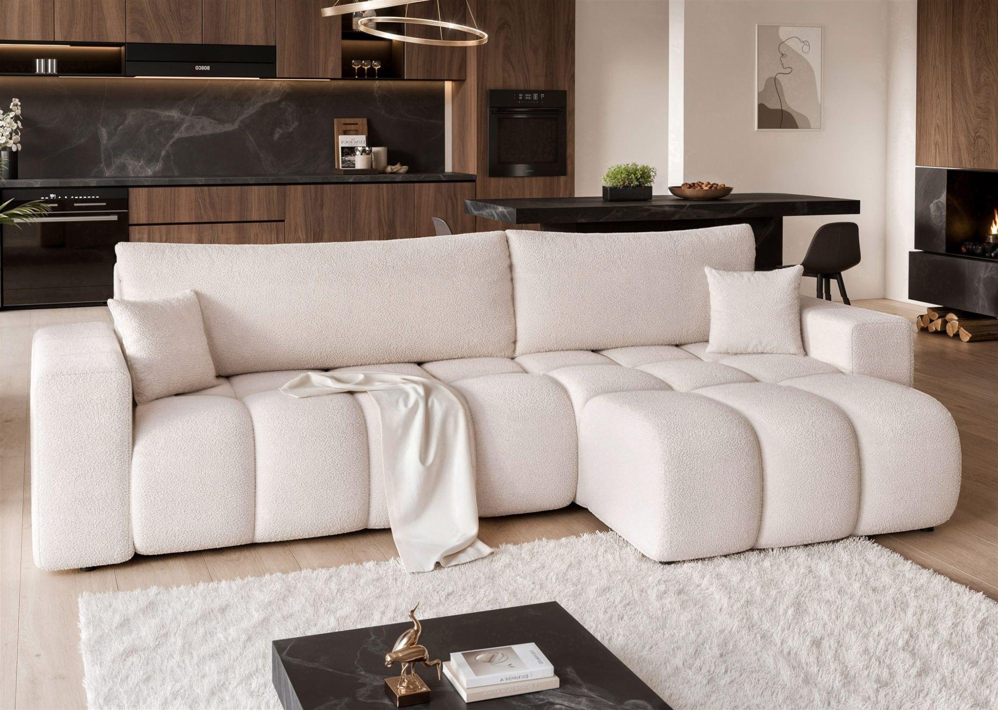 ECKSOFA Anabel Max Mit Schlaffunktion Textil Fun Möbel Möbel > Sofas & Couches > Wohnlandschaften > Ecksofas Weiß