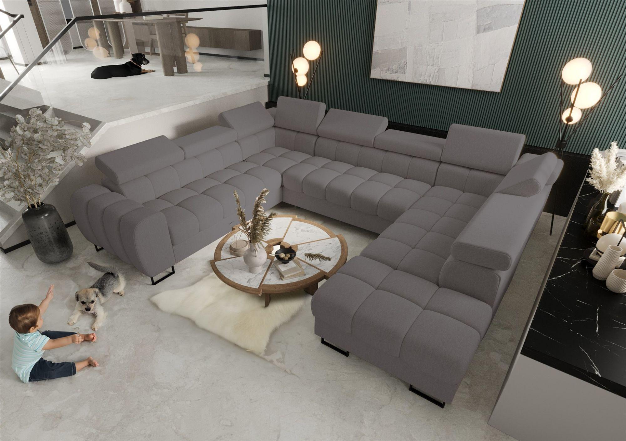wohnli-moebel-suche-800001549748-1 WOHNLANDSCHAFT Bastien Xl Textil Fun Möbel Möbel > Sofas & Couches > Wohnlandschaften > Wohnlandschaften U-Form Grau