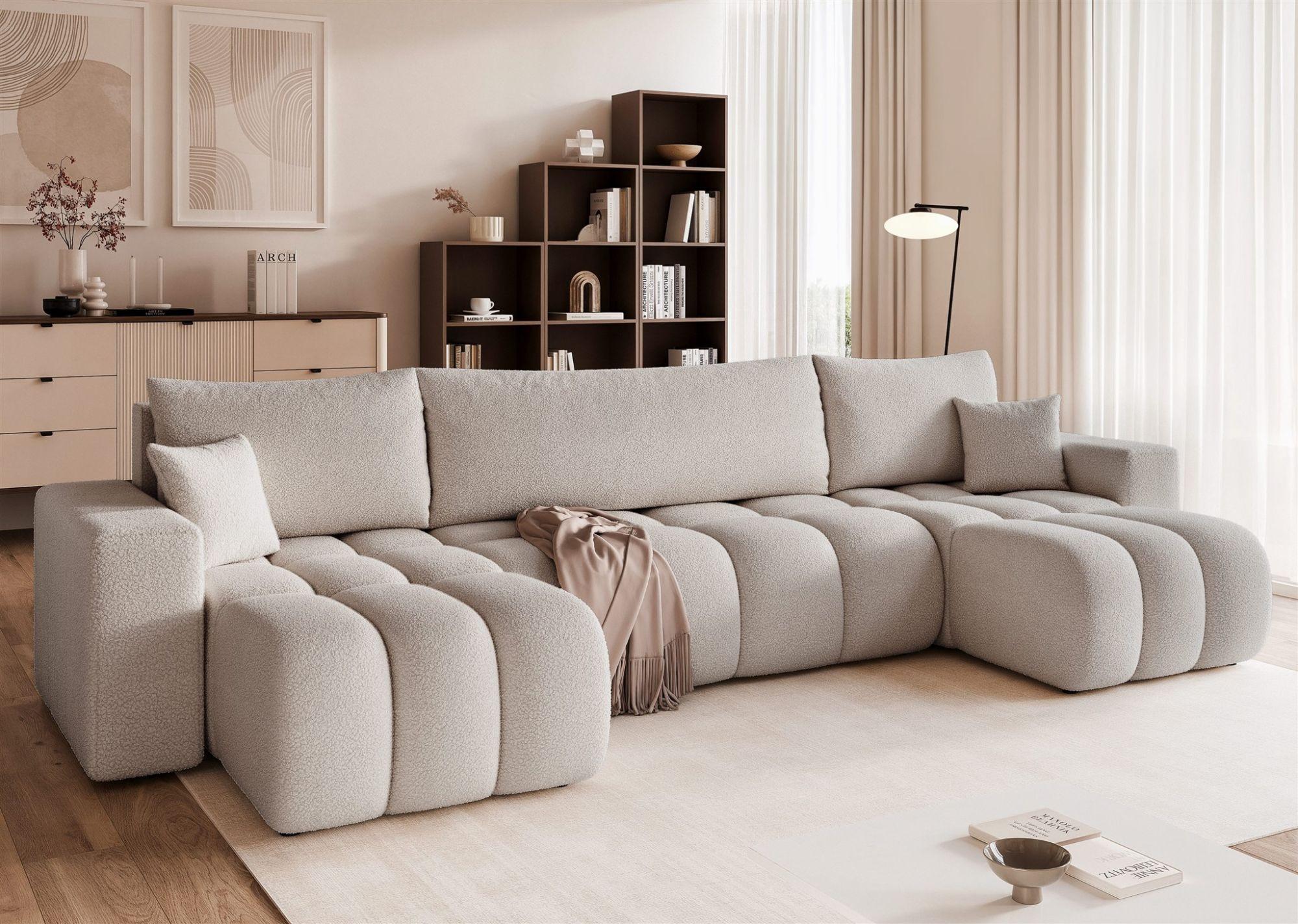 WOHNLANDSCHAFT Anabel Schlaffunktion Textil Fun Möbel Möbel > Sofas & Couches > Wohnlandschaften > Wohnlandschaften U-Form Grau