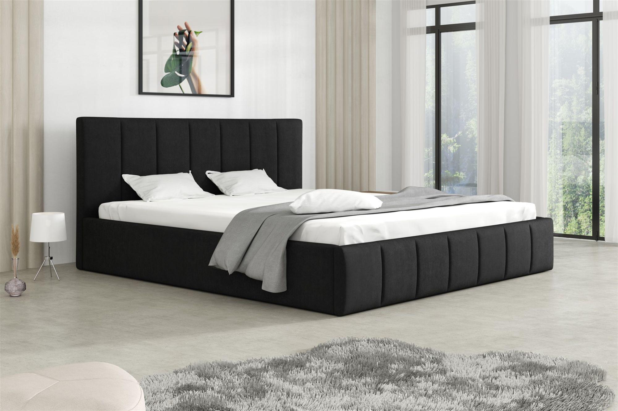 wohnli-moebel-suche-800001549763-1 POLSTERBETT Detroit Komplettset Textil Fun Möbel Möbel > Betten > Polsterbetten Schwarz
