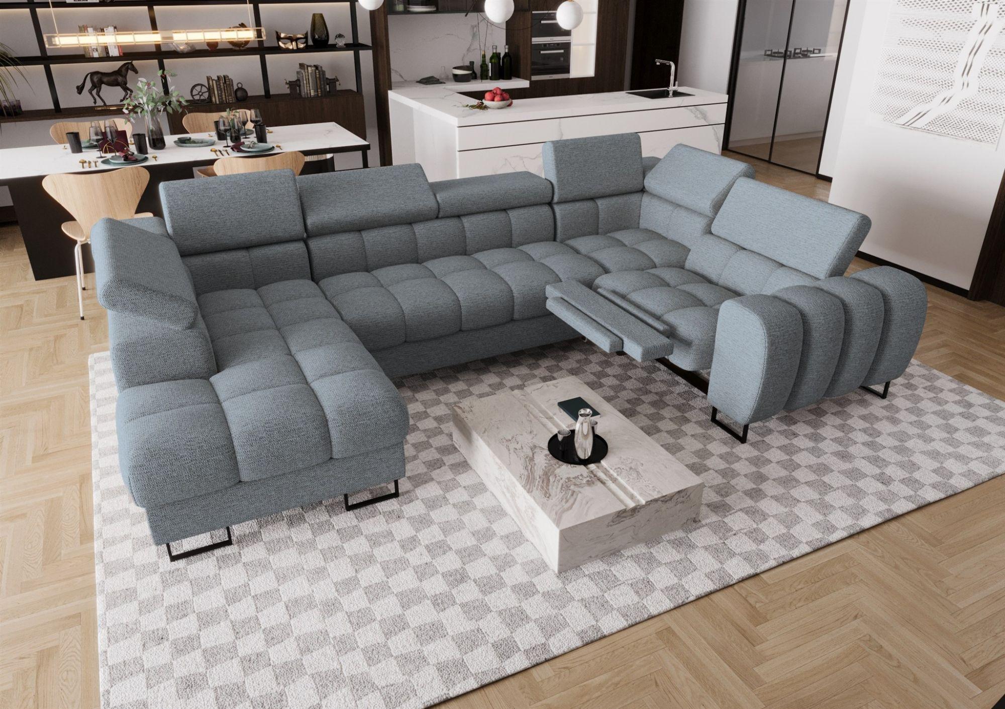 WOHNLANDSCHAFT Bastien Relax Textil Fun Möbel Möbel > Sofas & Couches > Wohnlandschaften > Wohnlandschaften U-Form Grau