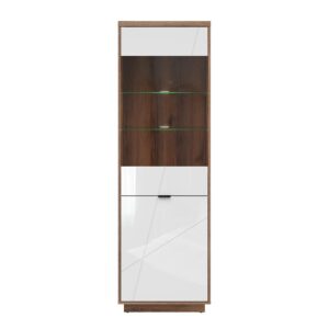 wohnli-moebel-suche-800001550624-1 VITRINE Sven Weiß und Holz Holzwerkstoff Petits-meubles Möbel > Schränke > Vitrinen Weiß