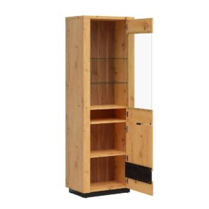 wohnli-moebel-suche-800001550659-1 VITRINE Glenn Holz und Schwarz Holzwerkstoff Petits-meubles Möbel > Schränke > Vitrinen Schwarz