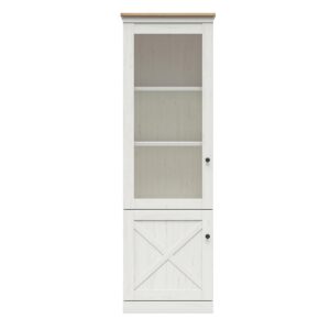 wohnli-moebel-suche-800001550661-1 VITRINE Victoria Weiß und Holz Holzwerkstoff Petits-meubles Möbel > Schränke > Vitrinen Weiß