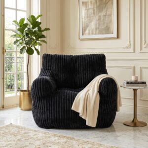 wohnli-moebel-suche-800001554703-1 SESSEL weicher cord-stoff ergonomischer mit schaumstofffüllung Textil Urban Meuble Möbel > Sessel > Polstersessel Schwarz