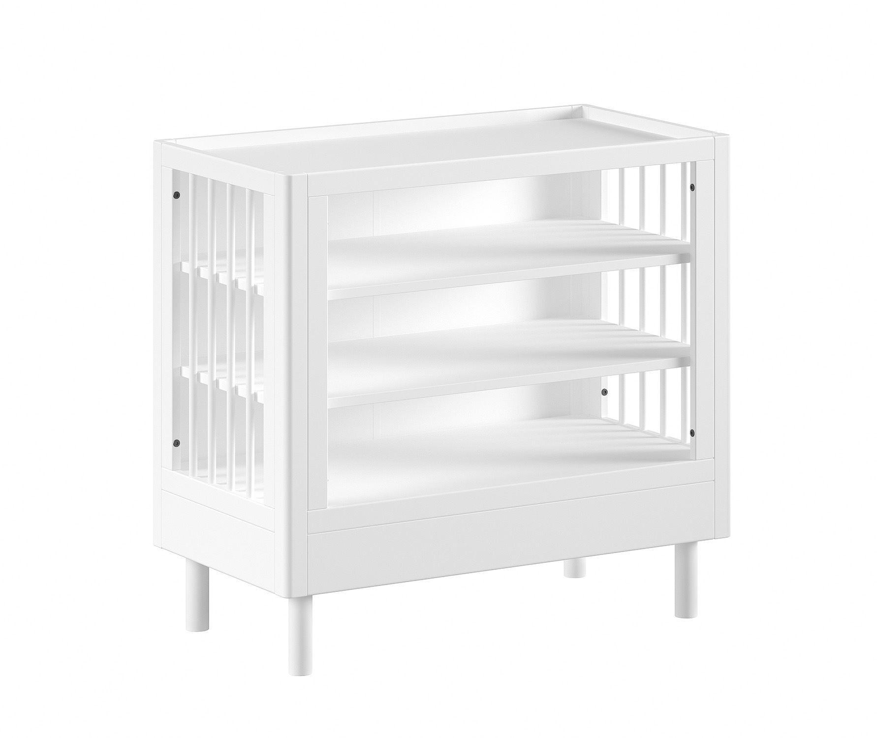 Wohnli Möbelsuche - WICKELREGAL Keeley Buche Weiß Holz Babyregal Komfort Stabil Modern