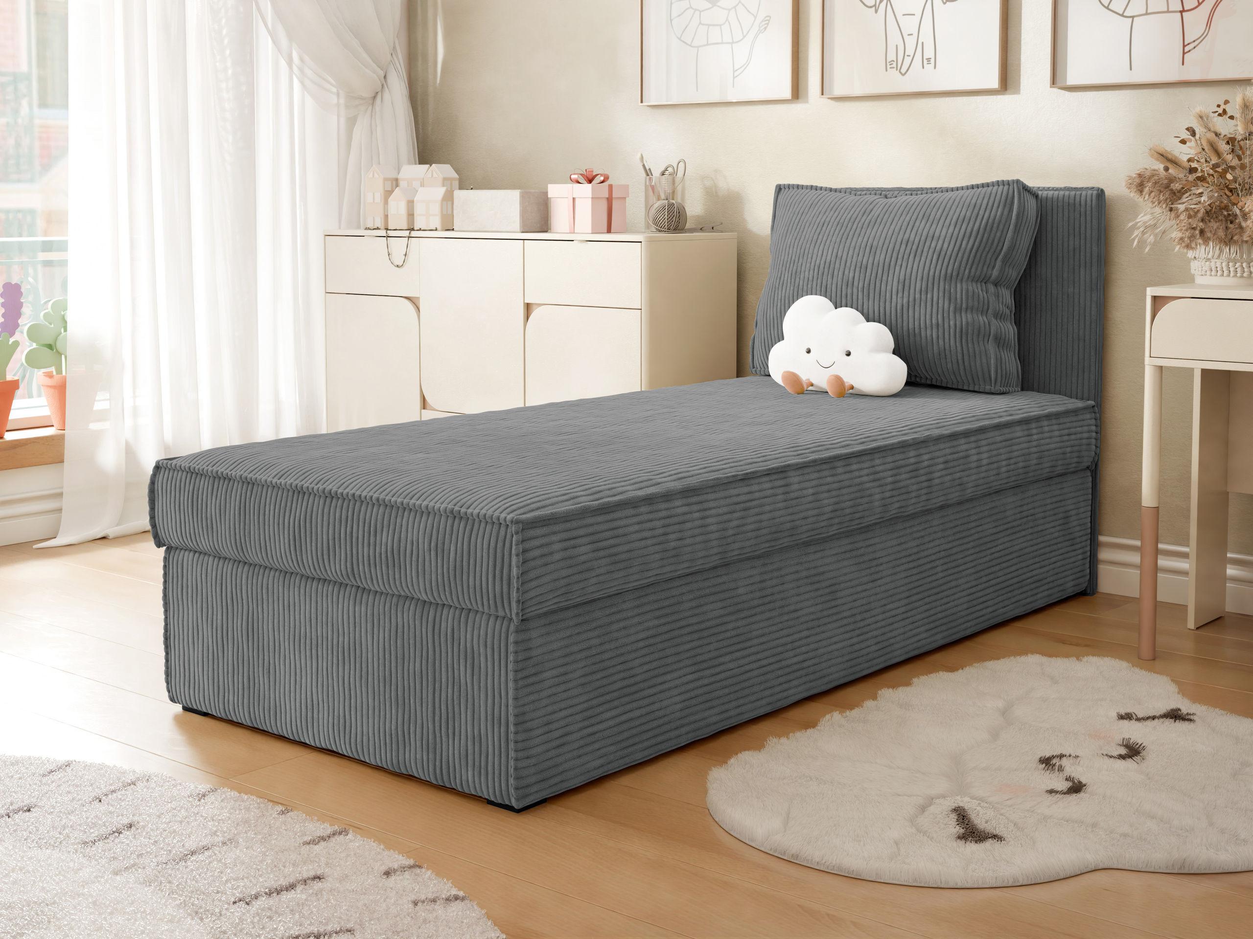 BOXBETT Posi Cord Textil MIRJAN24 Möbel > Betten > Boxspringbetten Grau