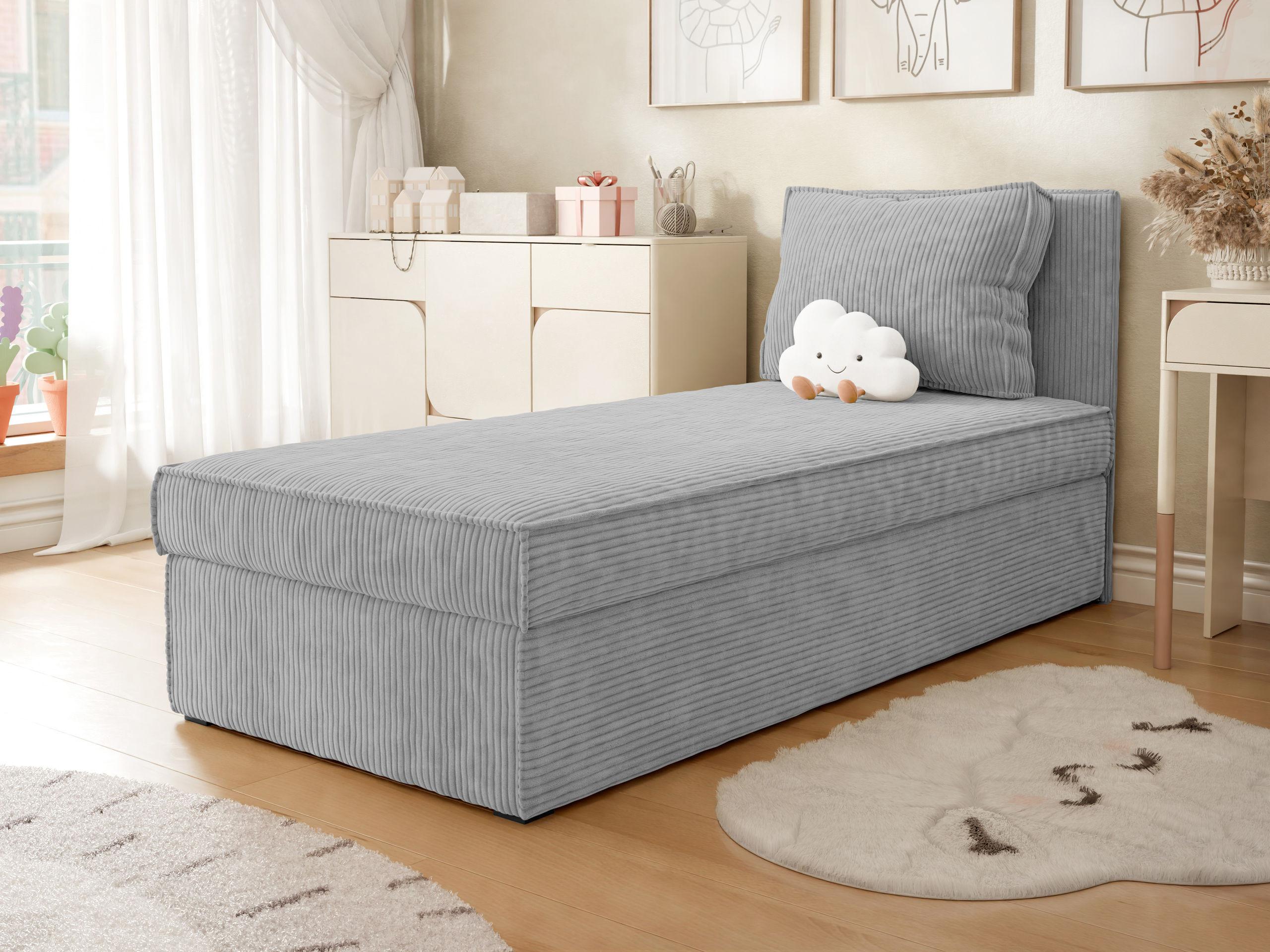 BOXBETT Posi Cord Textil MIRJAN24 Möbel > Betten > Boxspringbetten Grau