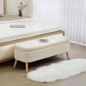 wohnli-moebel-suche-800001562918-1 SITZBANK Polyester Kautschukholz Beige Textil HOMCOM Möbel > Bänke > Sitzbänke Beige