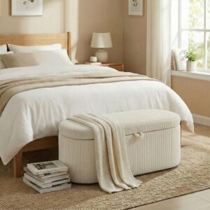 wohnli-moebel-suche-800001562955-1 SITZBANK Polyester Beige Textil HOMCOM Möbel > Bänke > Sitzbänke Beige