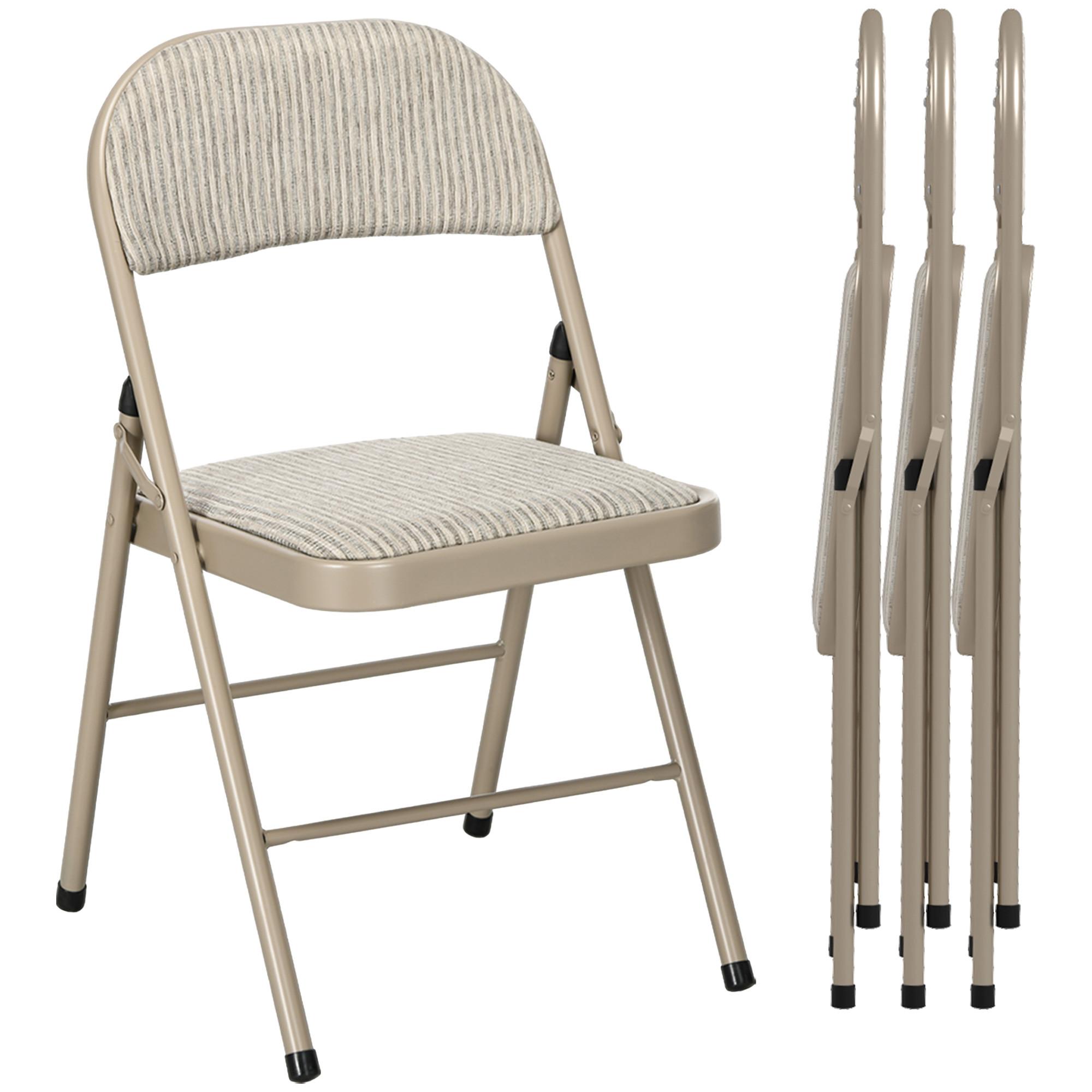 Wohnli Möbelsuche - KLAPPSTUHL 4er Set Polyester Stahl Beige