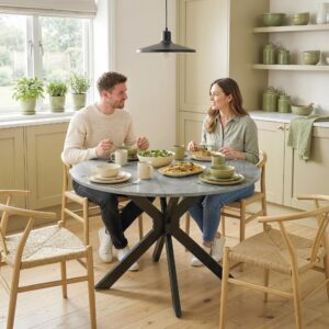 KLAPPBARER-ESSTISCH MDF Stahl Grau Holzwerkstoff HOMCOM Möbel > Tische > Esstische Grau