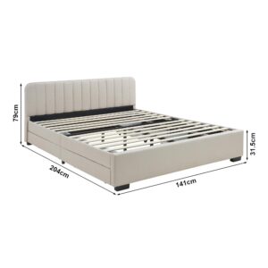 POLSTERBETT Nofrenna mit Matratze Textil [en.casa] Möbel > Betten > Polsterbetten Beige