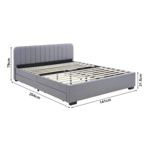 POLSTERBETT Nofrenna Textil [en.casa] Möbel > Betten > Polsterbetten Grau