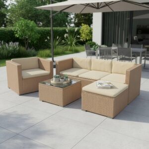 wohnli-moebel-suche-800001568977-1 LOUNGEGARNITUR Punta Cana 4-tlg. Kunststoff Juskys Garten & Outdoor > Gartenmöbel > Gartenmöbel-Sets Weiß