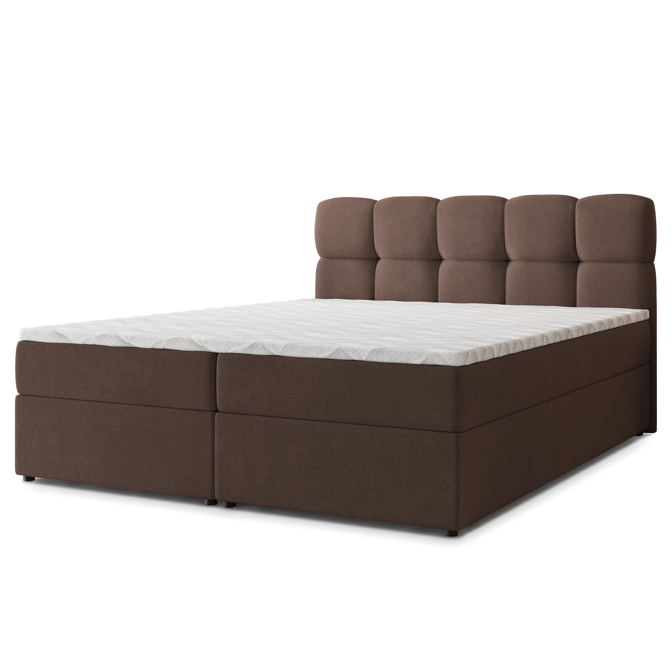 Wohnli Möbelsuche - BOXBETT MERU 160x200 cm mit Matratze und Topper - Braun