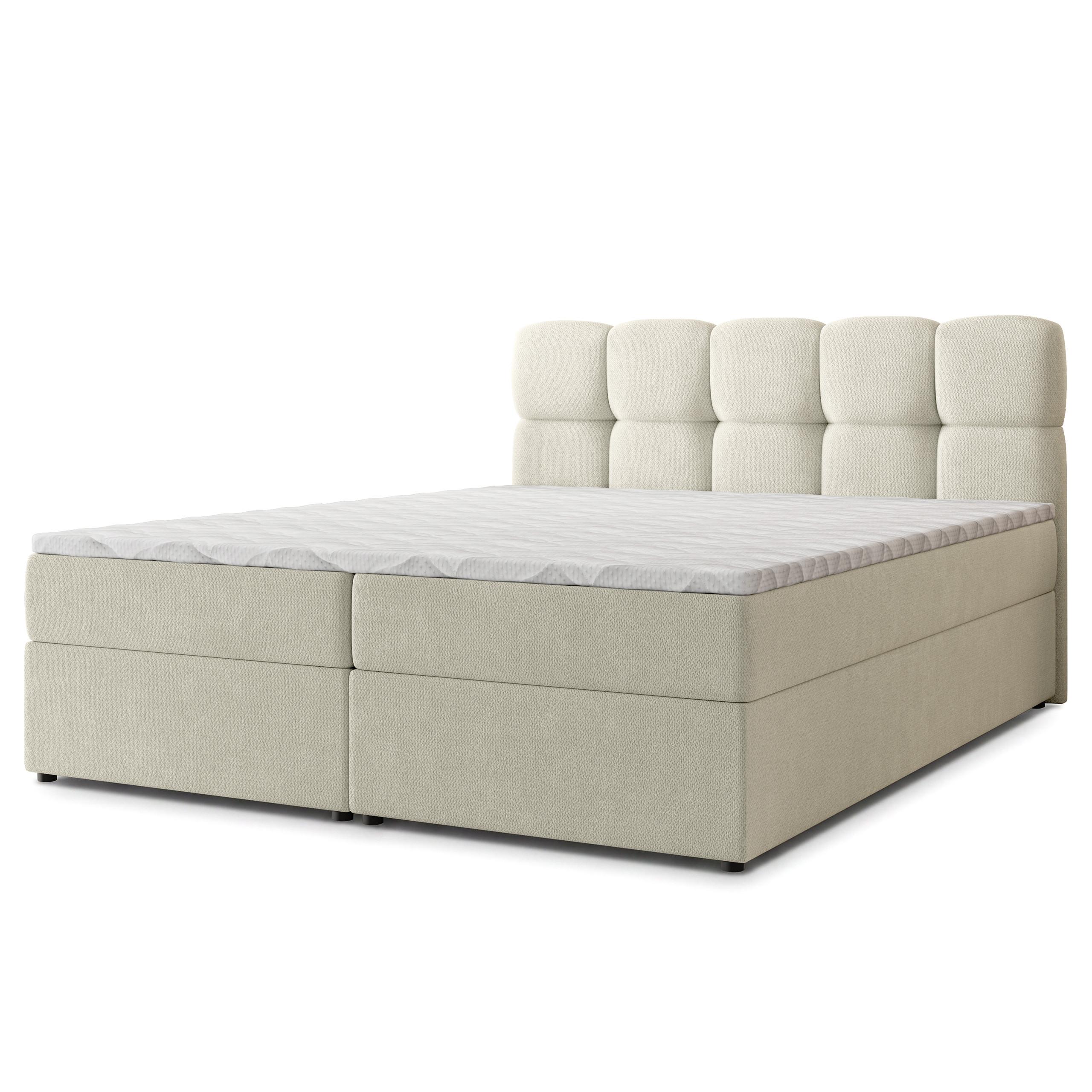 Wohnli Möbelsuche - BOXBETT MERU 160x200 cm mit Matratze und Topper - Creme