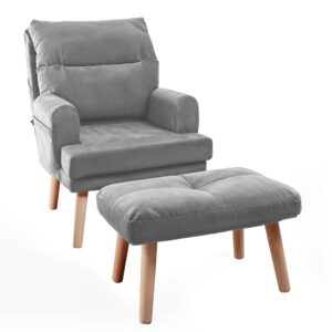 Wohnli Möbelsuche - RELAXSESSEL NEMO mit Hocker und Holzfüßen