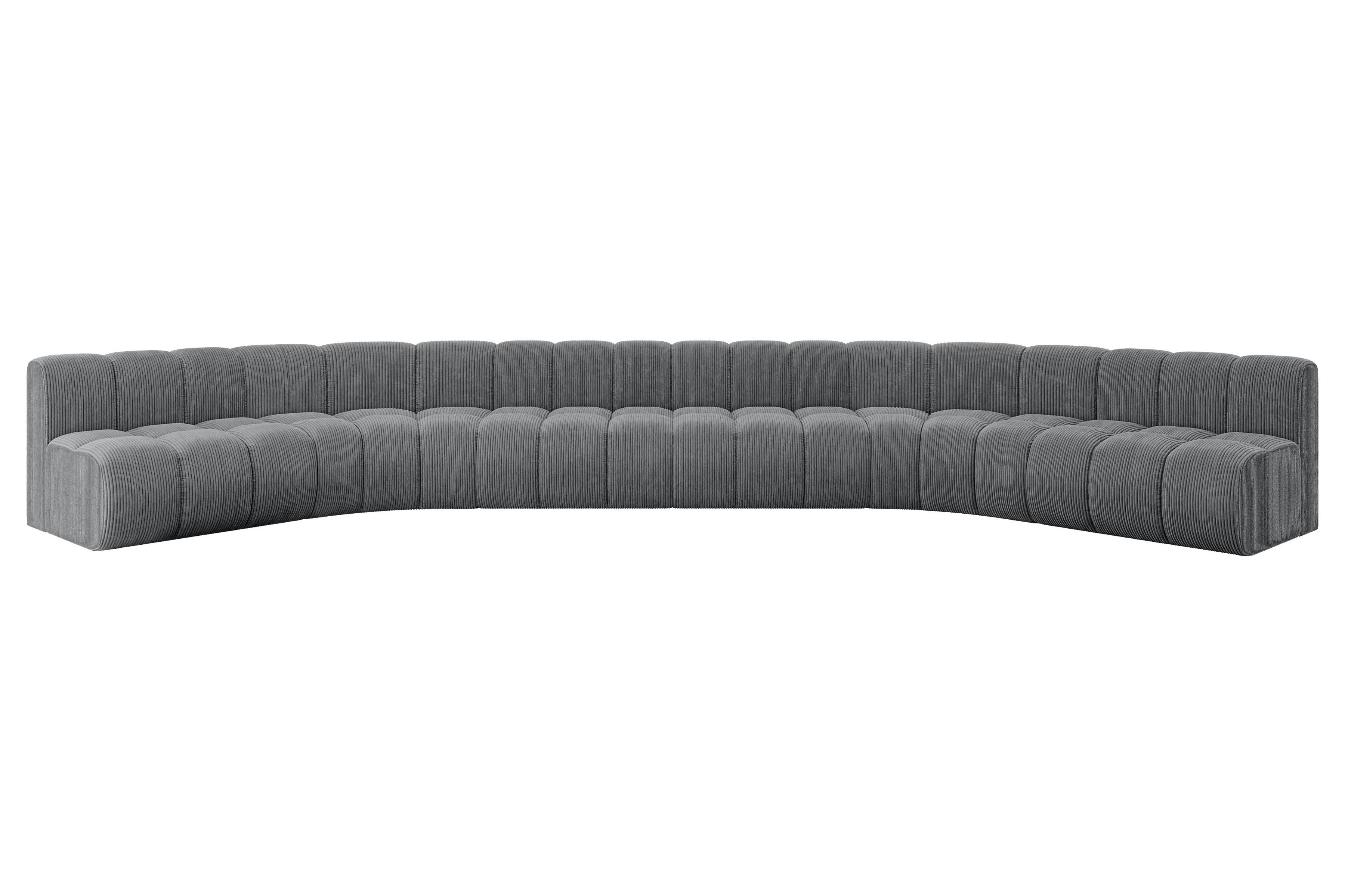 Wohnli Möbelsuche - WOHNLANDSCHAFT modulares Sofa Montra-U2 - 581x174x70 cm Dunkelgrau