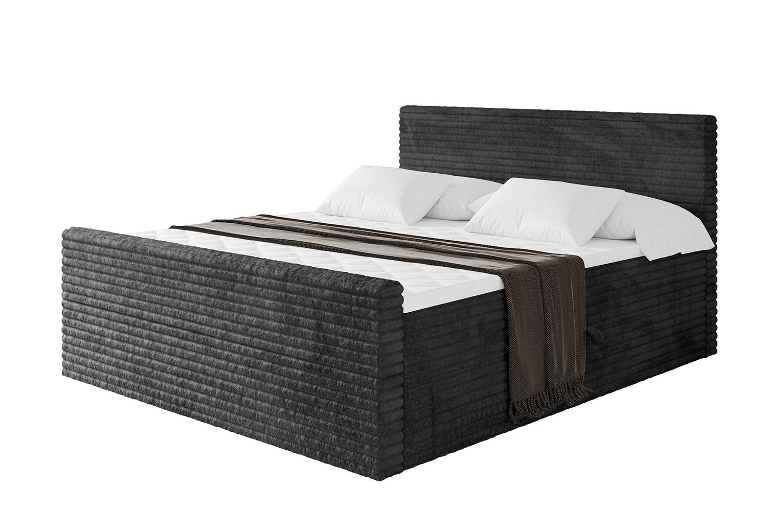 wohnli-moebel-suche-800001592967 Wohnli Möbelsuche - BOXBETT mit Matratze H4 und Lattenrost - TOLO-Z-v1 - 200x200 Cord - Schwarz