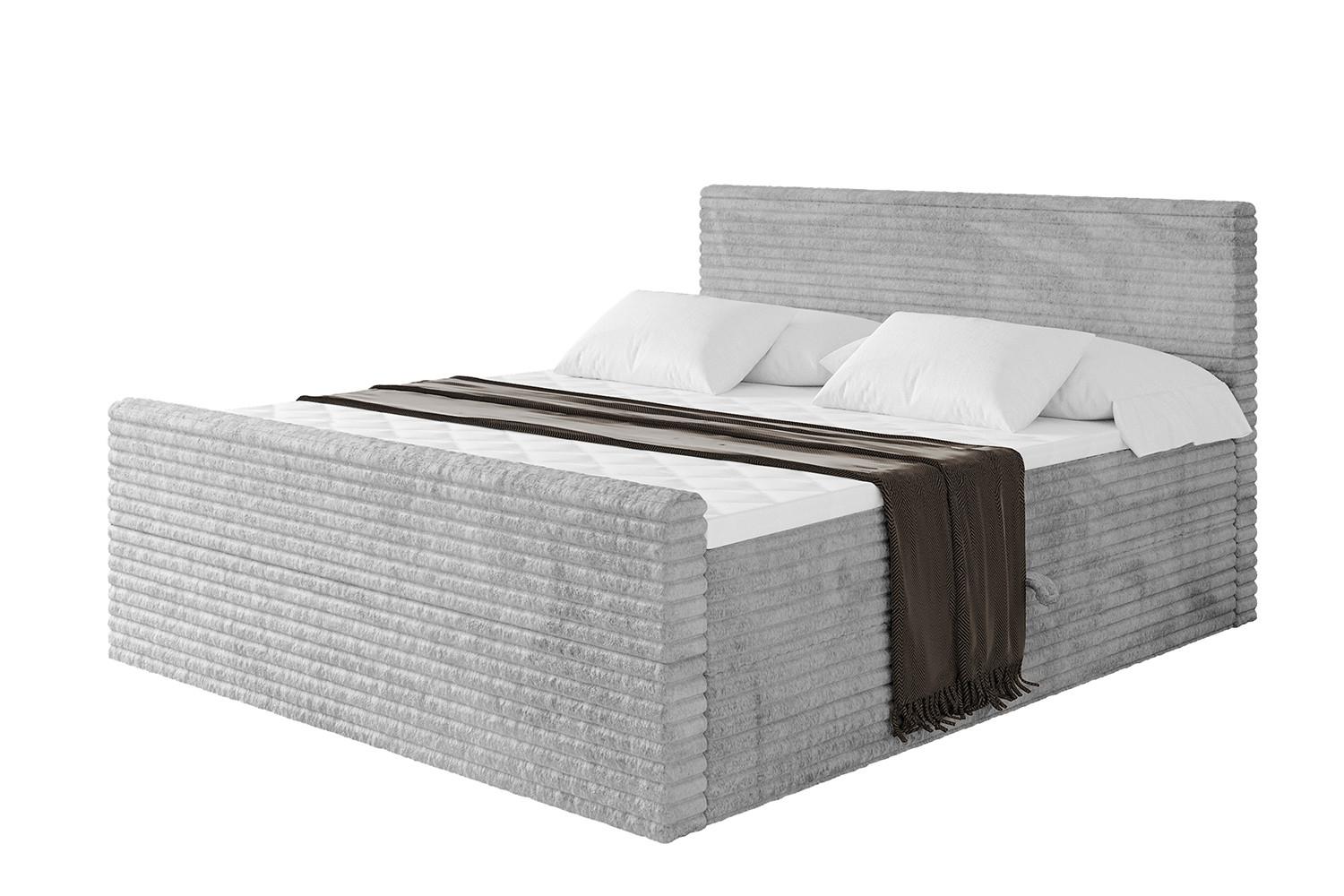 wohnli-moebel-suche-800001593065 Wohnli Möbelsuche - BOXBETT mit Matratze H4 und Lattenrost - TOLO-Z-v1 - 140x200 Cord - Hellgrau