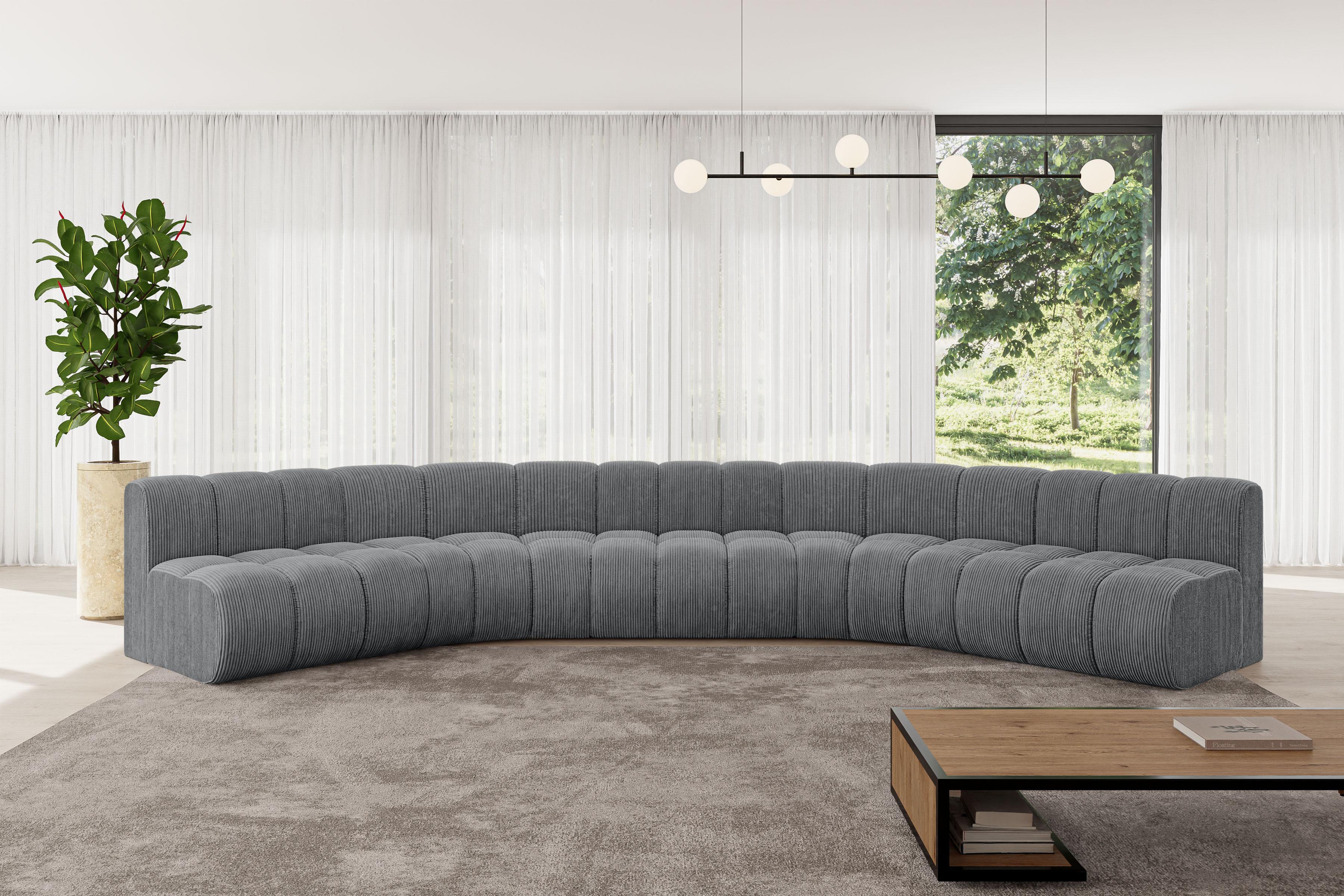 WOHNLANDSCHAFT modulares Sofa Montra-U1 - 490x174x70 cm Dunkelgrau Textil ALTDECOR Möbel > Sofas & Couches > Wohnlandschaften > Wohnlandschaften U-Form Grau