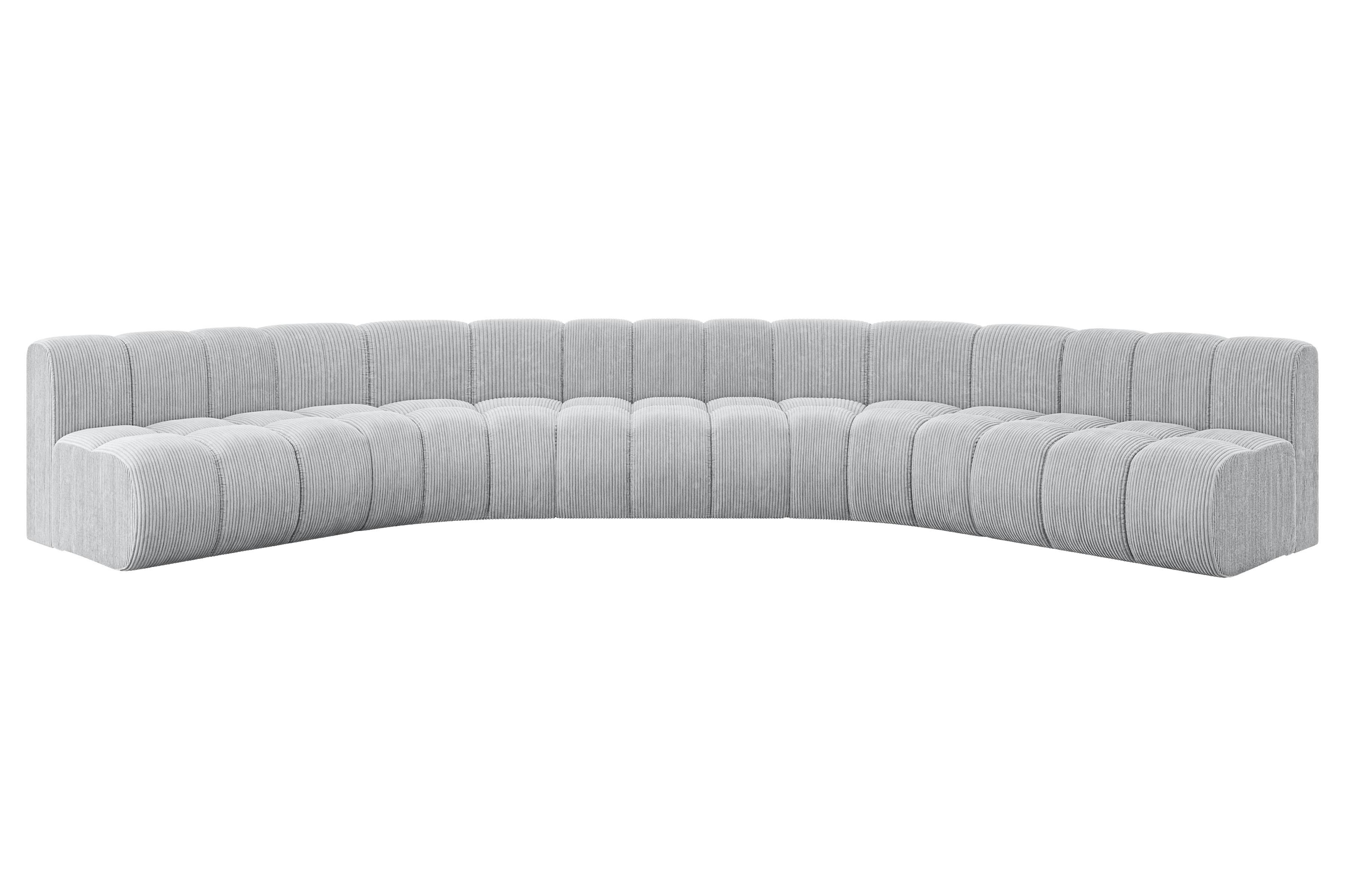 Wohnli Möbelsuche - WOHNLANDSCHAFT modulares Sofa Montra-U1 - 490x174x70 cm Grau
