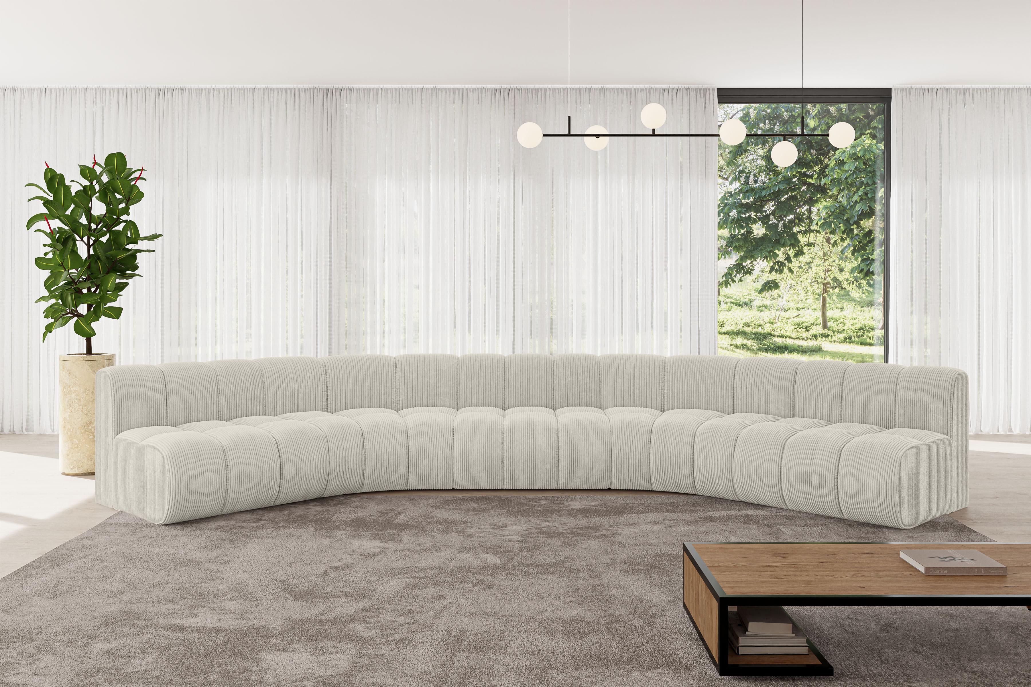 WOHNLANDSCHAFT modulares Sofa Montra-U1 - 490x174x70 cm Creme Textil ALTDECOR Möbel > Sofas & Couches > Wohnlandschaften > Wohnlandschaften U-Form Weiß