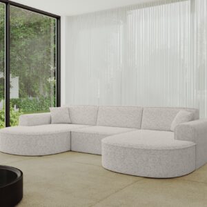 wohnli-moebel-suche-800001593090-1 WOHNLANDSCHAFT MARI-U1 - 303x171x79 cm Hellgrau Tissu Textil ALTDECOR Möbel > Sofas & Couches > Wohnlandschaften > Wohnlandschaften U-Form Grau