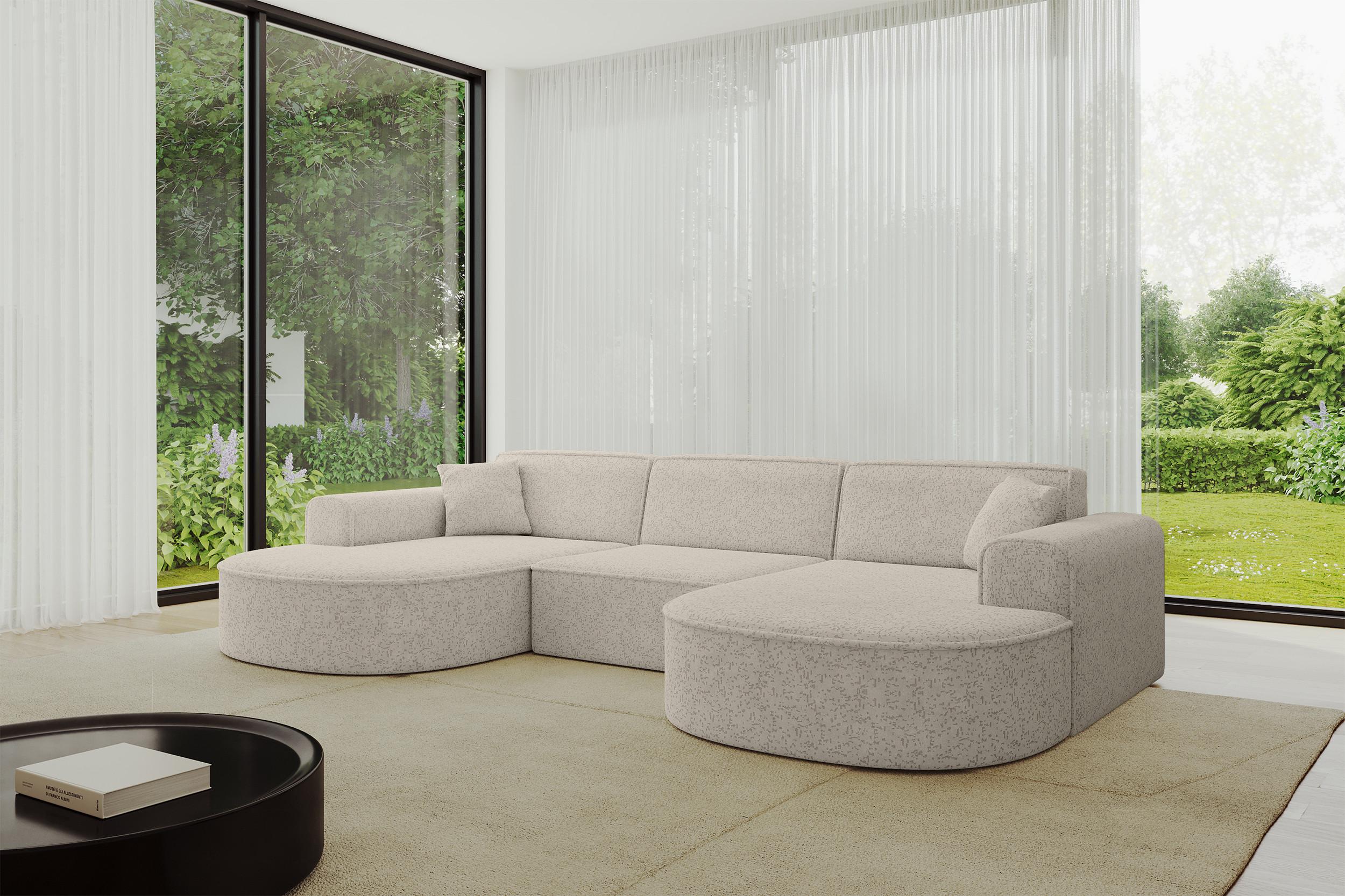 WOHNLANDSCHAFT MARI-U1 - 303x171x79 cm Beige Tissu Textil ALTDECOR Möbel > Sofas & Couches > Wohnlandschaften > Wohnlandschaften U-Form Beige