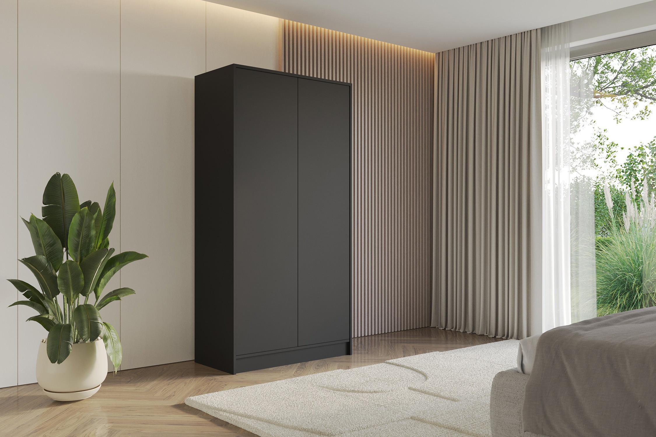 wohnli-moebel-suche-800001593105-1 KLEIDERSCHRANK - GALA - 102 - Schwarz Holzwerkstoff ALTDECOR Möbel > Schränke > Kleiderschränke Schwarz