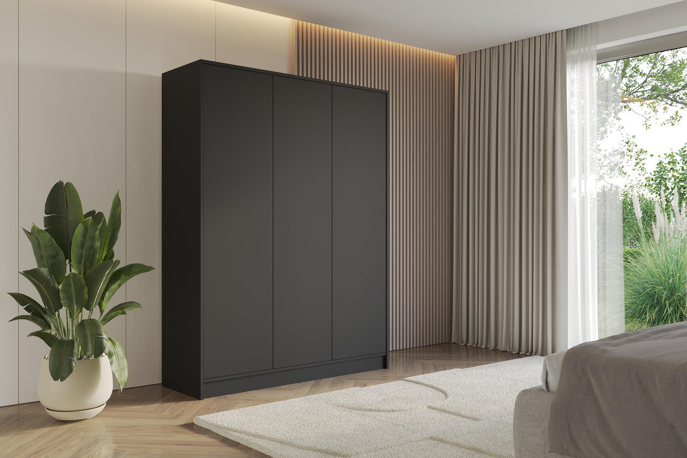 KLEIDERSCHRANK - GALA - 150 - Schwarz Holzwerkstoff ALTDECOR Möbel > Schränke > Kleiderschränke Schwarz