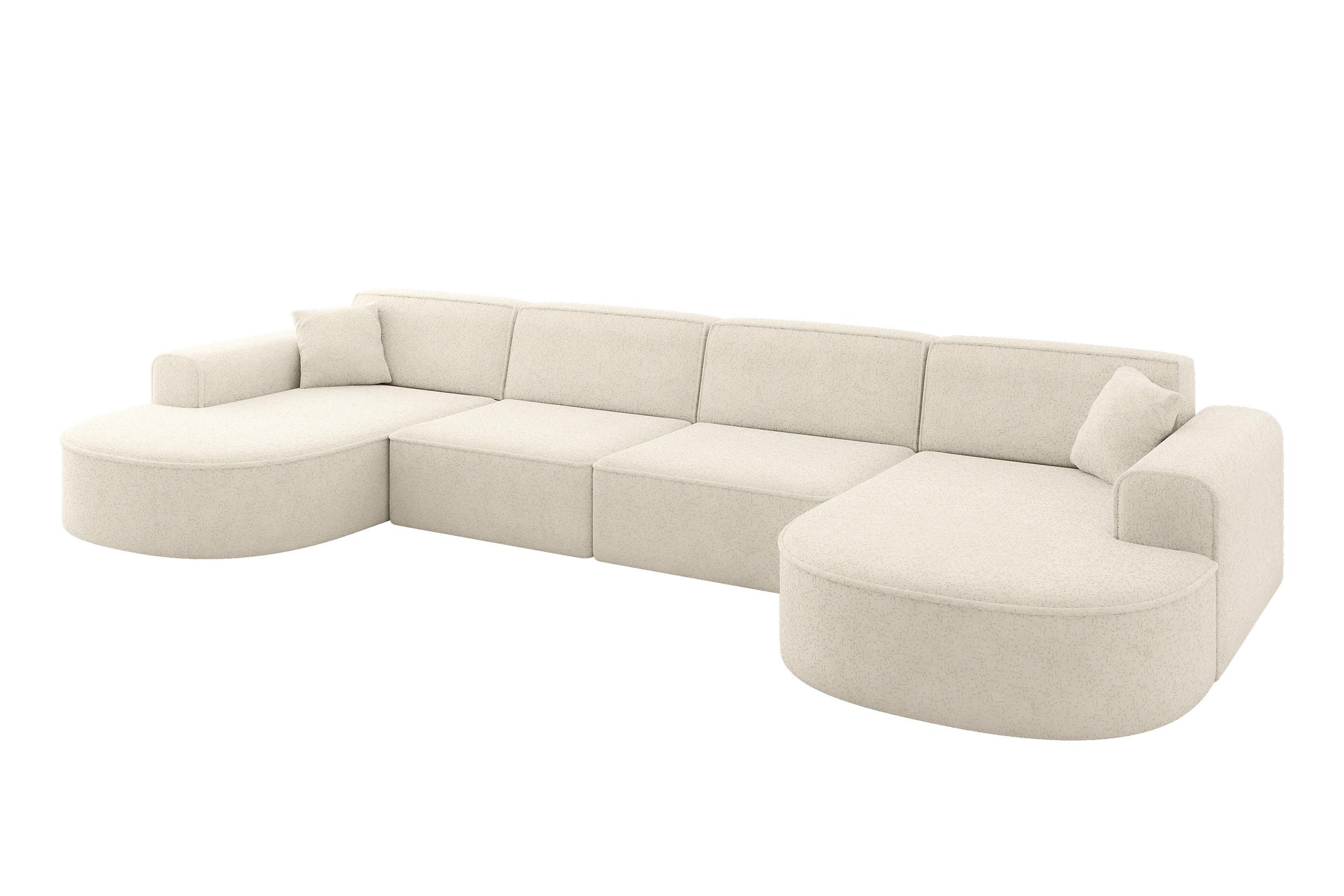 wohnli-moebel-suche-800001593131 Wohnli Möbelsuche - WOHNLANDSCHAFT MARI-U2 - 388x171x79 cm Creme Tissu