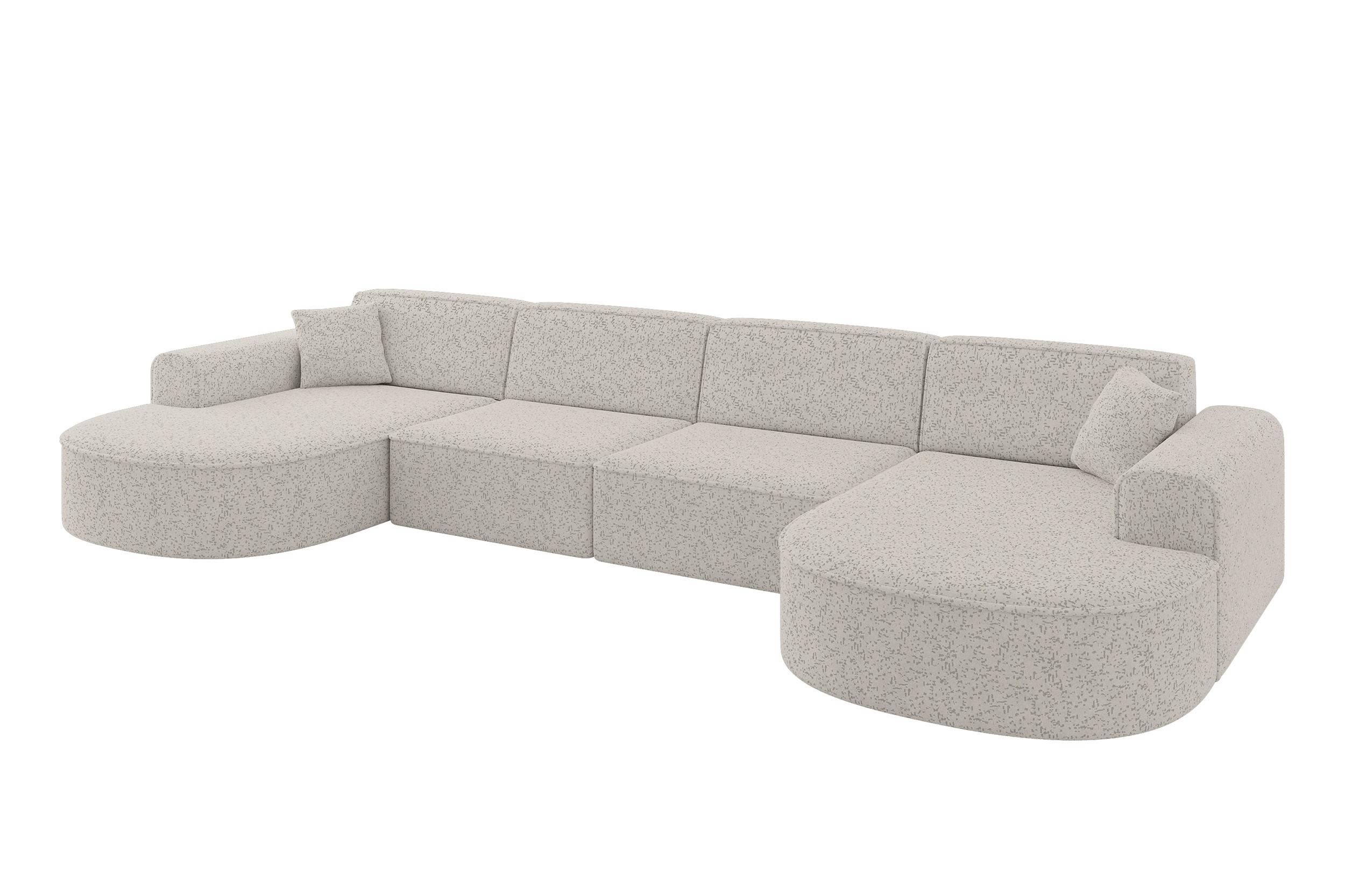wohnli-moebel-suche-800001593141 Wohnli Möbelsuche - WOHNLANDSCHAFT MARI-U2 - 388x171x79 cm Hellgrau Tissu