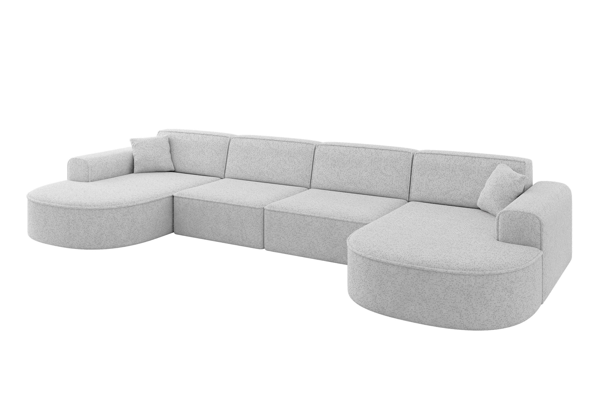 wohnli-moebel-suche-800001593145 Wohnli Möbelsuche - WOHNLANDSCHAFT MARI-U2 - 388x171x79 cm Grau Tissu