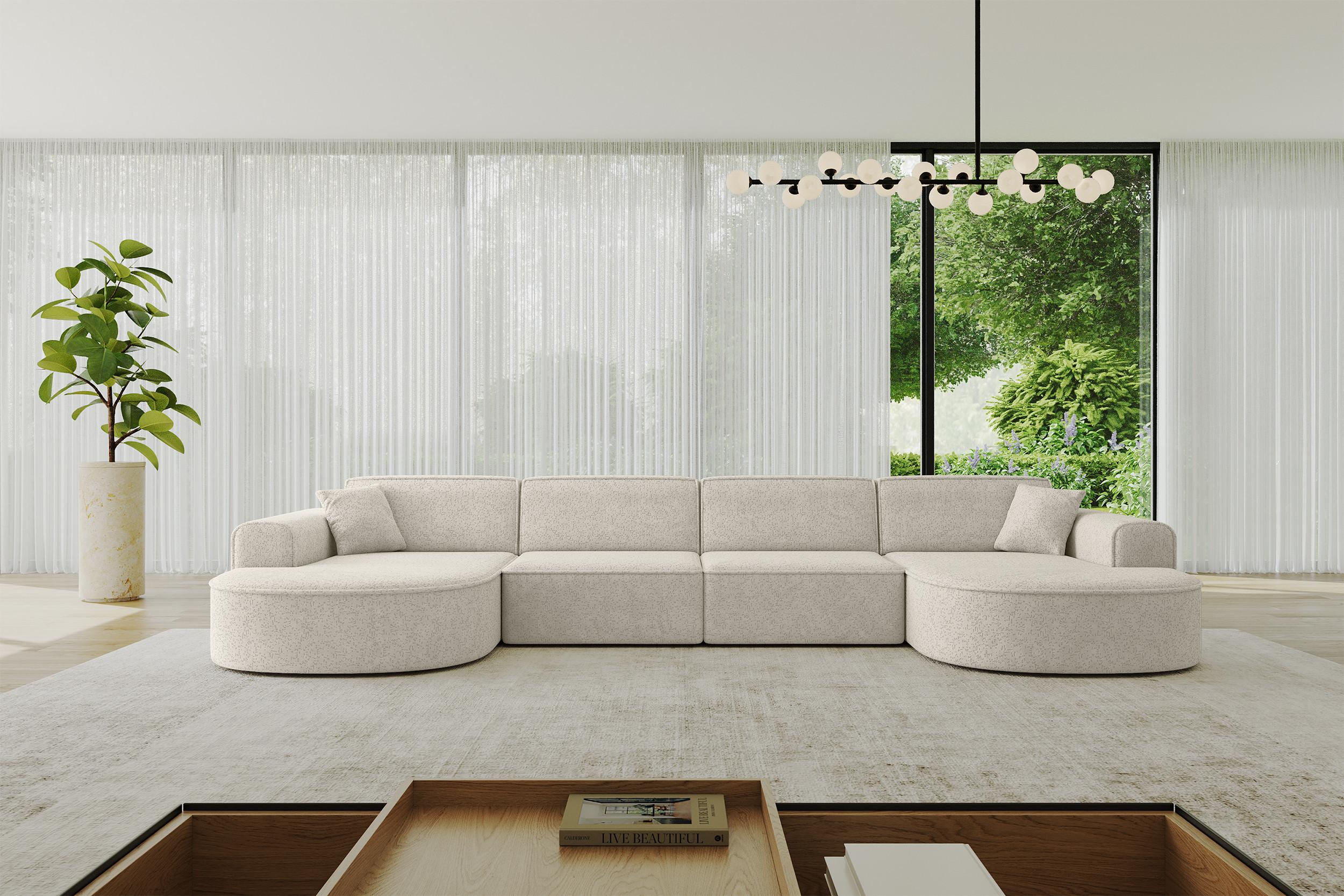 wohnli-moebel-suche-800001593152-1 WOHNLANDSCHAFT MARI-U2 - 388x171x79 cm Beige Tissu Textil ALTDECOR Möbel > Sofas & Couches > Wohnlandschaften > Wohnlandschaften U-Form Beige