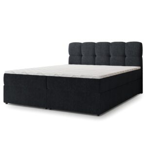Wohnli Möbelsuche - BOXBETT MERU 140x200 cm mit Matratze und Topper - Schwarz