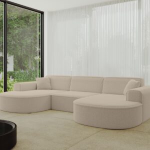 wohnli-moebel-suche-800001593237-1 WOHNLANDSCHAFT MARI-U1 - 303x171x79 cm Dunkelbeige Bouclé Textil ALTDECOR Möbel > Sofas & Couches > Wohnlandschaften > Wohnlandschaften U-Form Braun