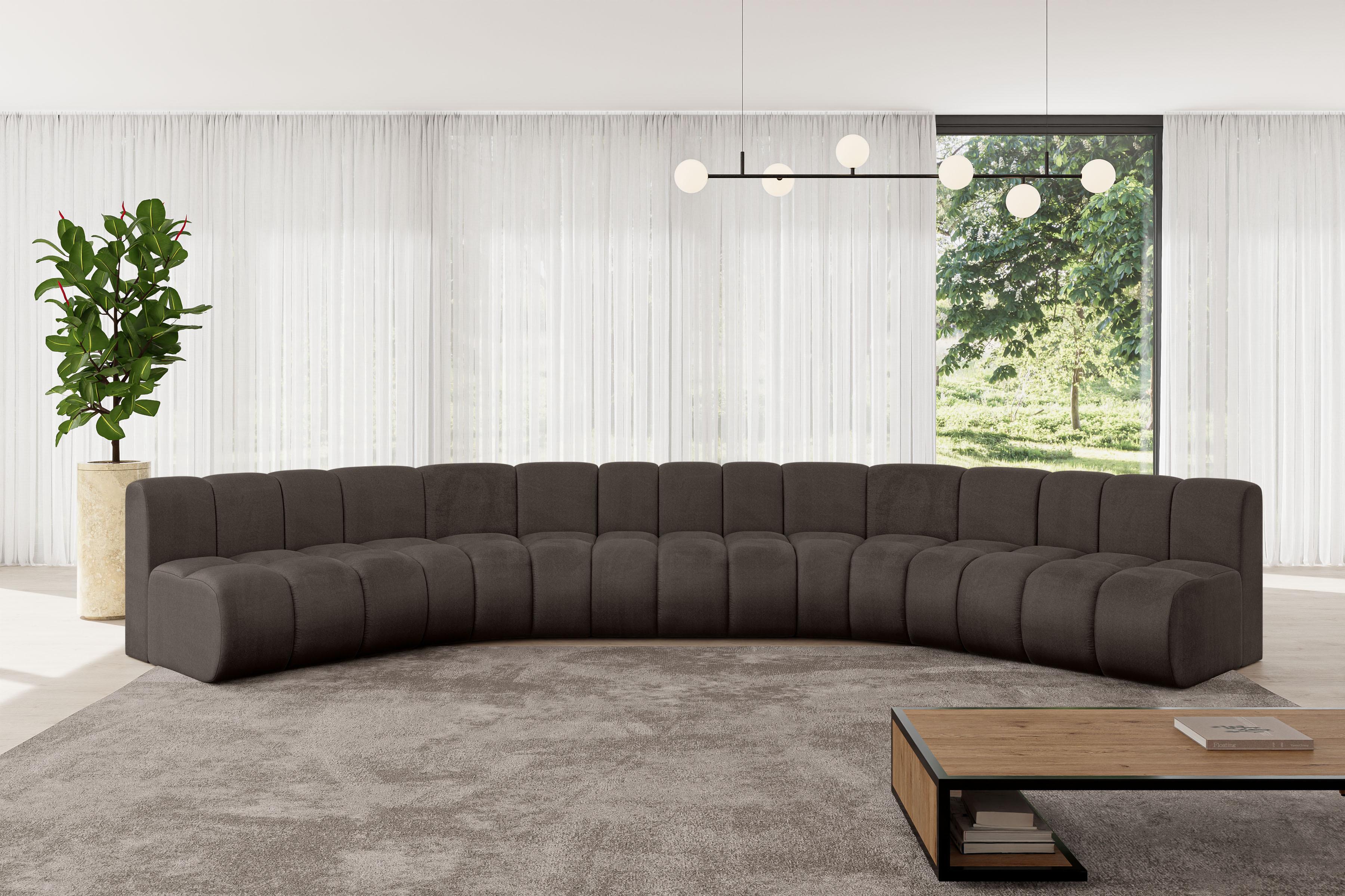 WOHNLANDSCHAFT modulares Sofa Montra-U1 - 490x174x70 cm Braun Textil ALTDECOR Möbel > Sofas & Couches > Wohnlandschaften > Wohnlandschaften U-Form Braun