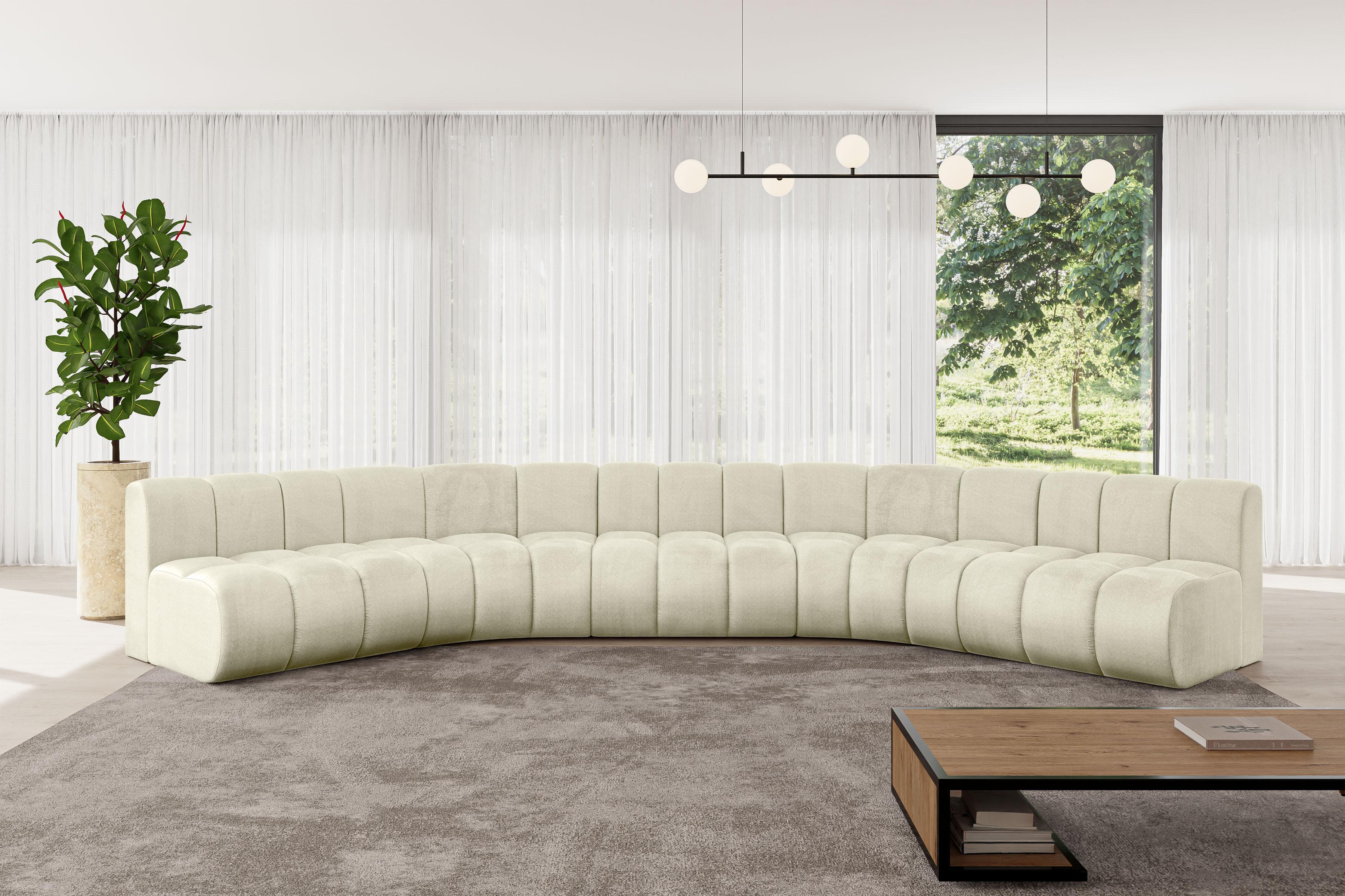 WOHNLANDSCHAFT modulares Sofa Montra-U1 - 490x174x70 cm Beige Textil ALTDECOR Möbel > Sofas & Couches > Wohnlandschaften > Wohnlandschaften U-Form Beige