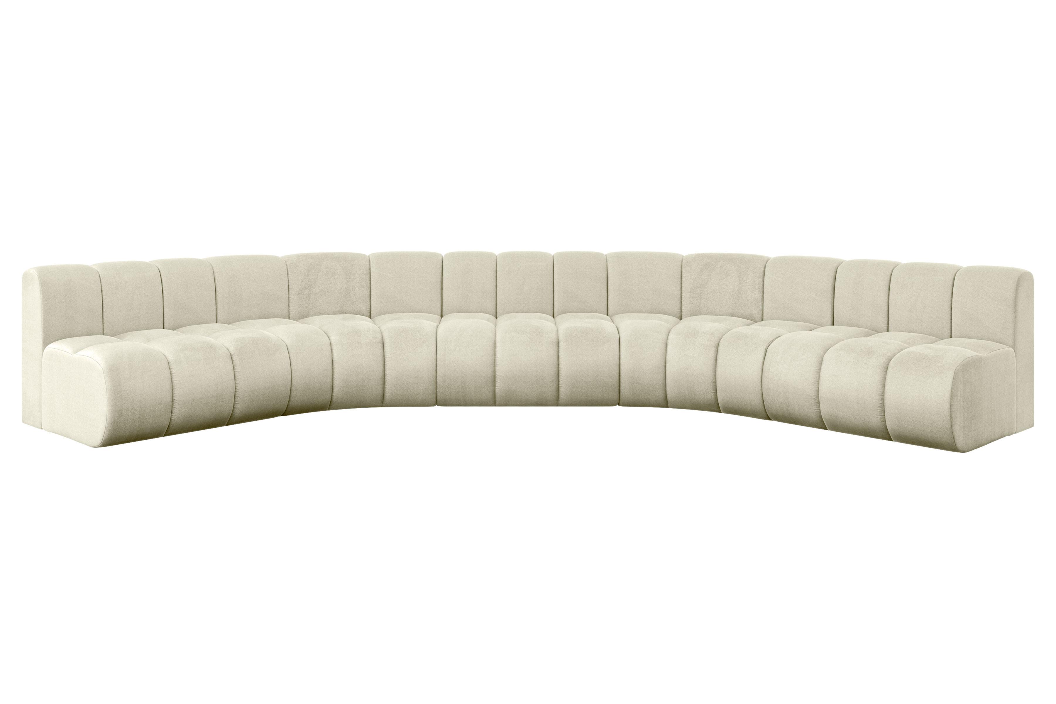 Wohnli Möbelsuche - WOHNLANDSCHAFT modulares Sofa Montra-U1 - 490x174x70 cm Beige